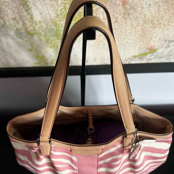 Coach Devon Pink and Cream Zebra Tote 2013 - Picture 6 of 15